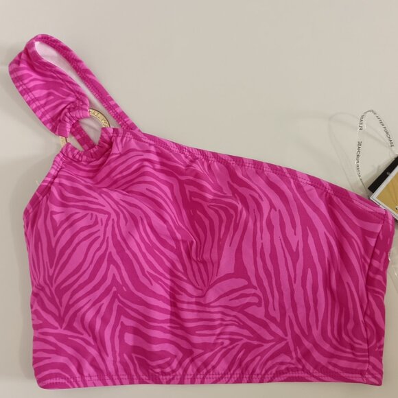 Michael Kors Womens One-Shoulder O-Ring Bi Pink XS - Picture 1 of 10